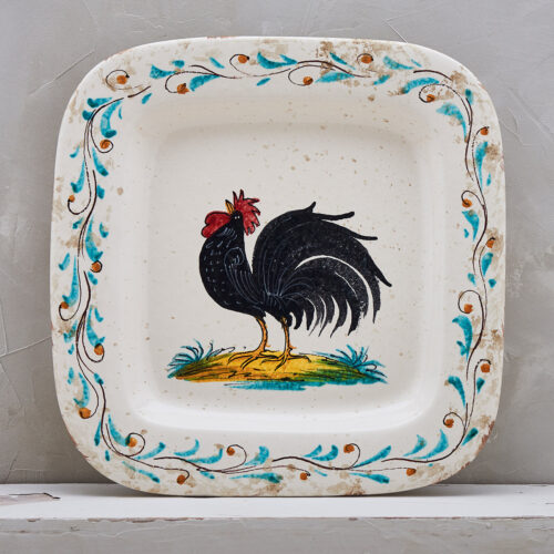 Black Rooster Tray - 28 x 28 cm