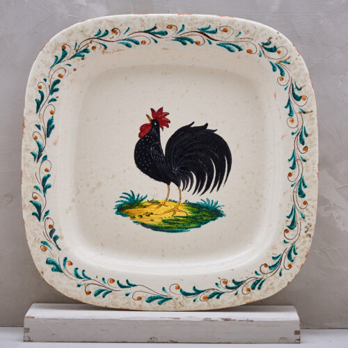 Black Rooster Tray - 40 x 40 cm